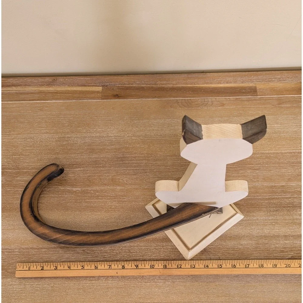 Vintage Siamese Cat Hand Painted Wood Cutout 17